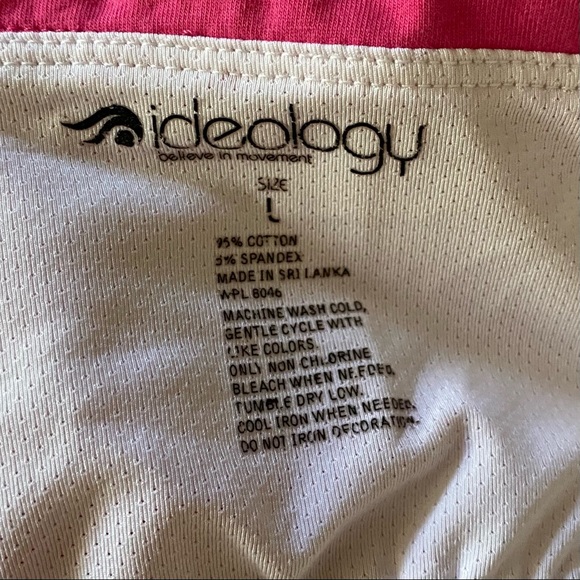 IIDEOLOGY Pink/White RACERBACK Athletic TANK Top L - Picture 4 of 4